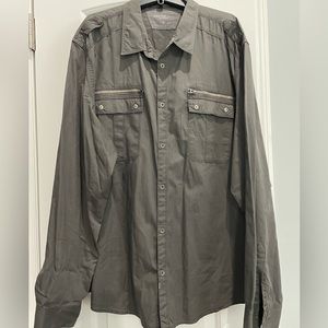 Calvin Klein XXL dark grey long sleeve button down